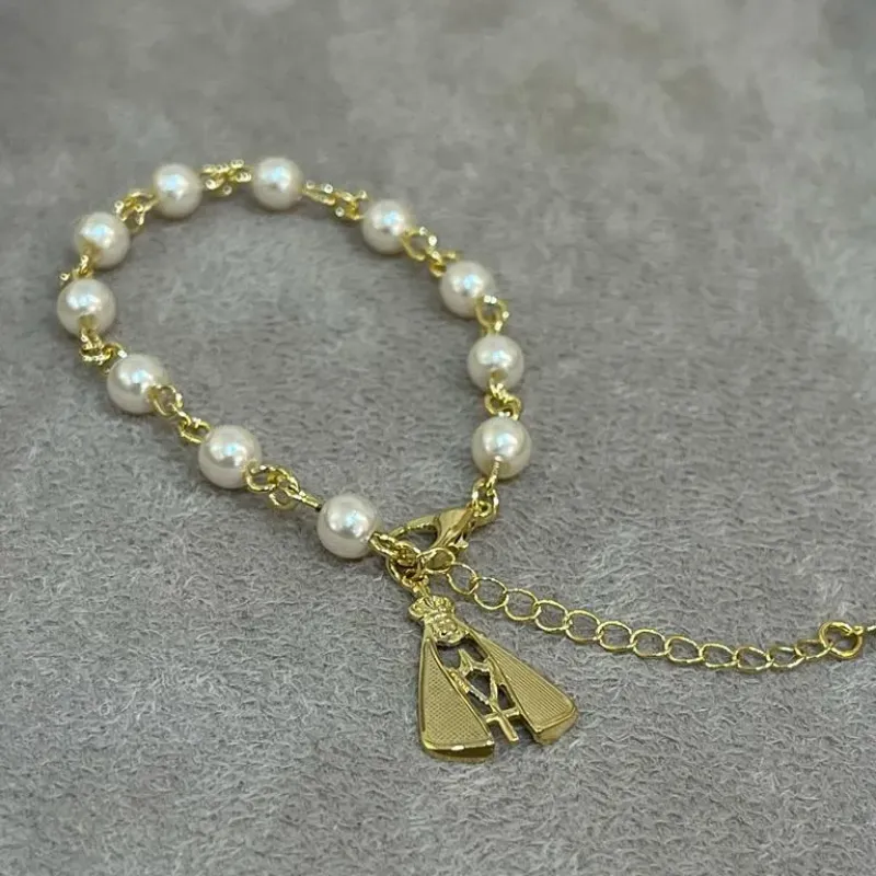 PULSEIRA PÉROLAS C/ PINGENTE N S APARECIDA