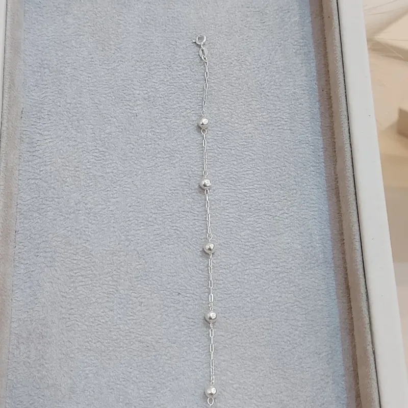 PULSEIRA PRATA BOLINHAS M