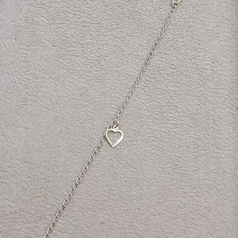 PULSEIRA PRATA INFANTIL CORAÇÃO VAZADO
