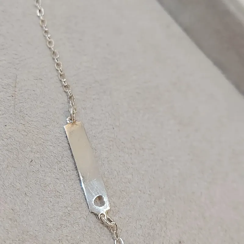 PULSEIRA PRATA INFANTIL PLAQUINHA LISA