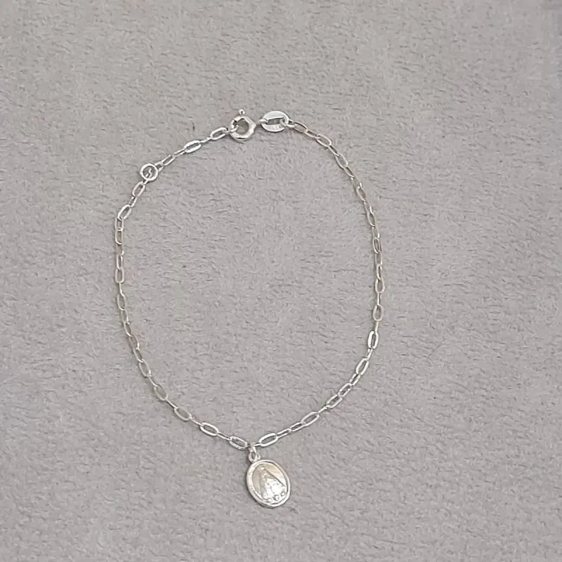 PULSEIRA PRATA MEDALHA NOSSA SENHORA APARECIDA
