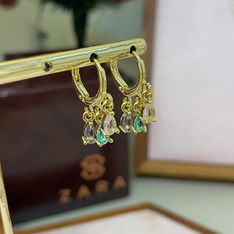 ARGOLA 3 GOTAS LILÁS, VERDE ÁGUA E ROSÊ