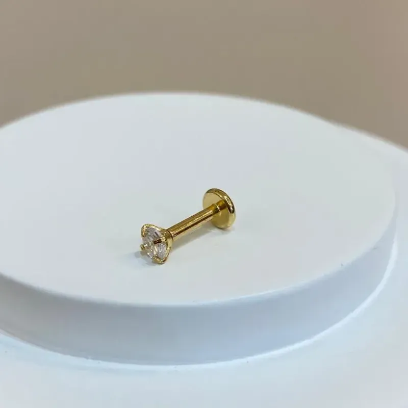 PIERCING HASTE 6MM ROSCA FRONTAL DOURADO