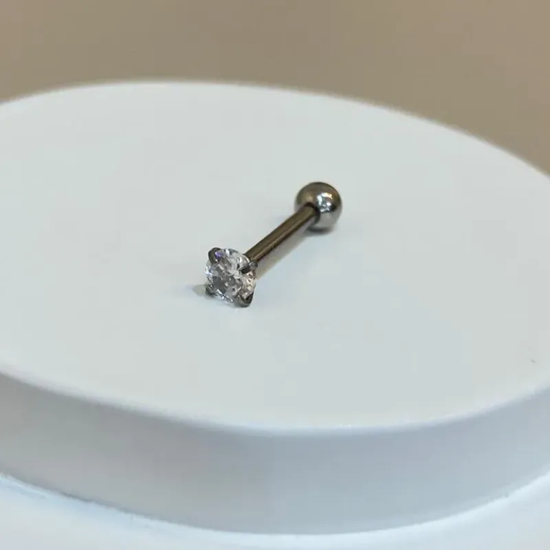 PIERCING PONTO DE LUZ ROSCA BOLINHA ATRÁS AÇO