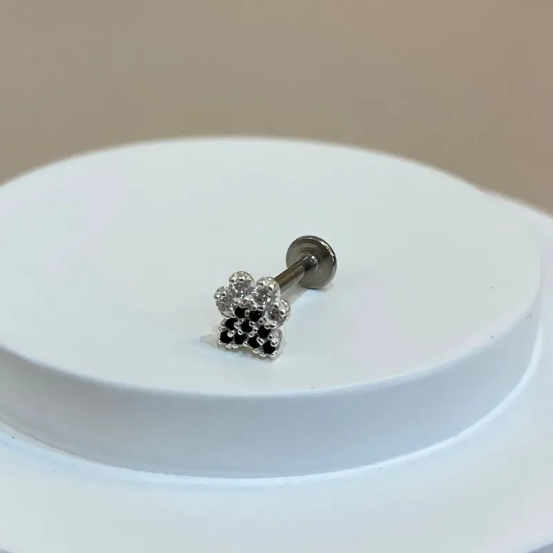 PIERCING PRATA PATINHA CRAVEJADA