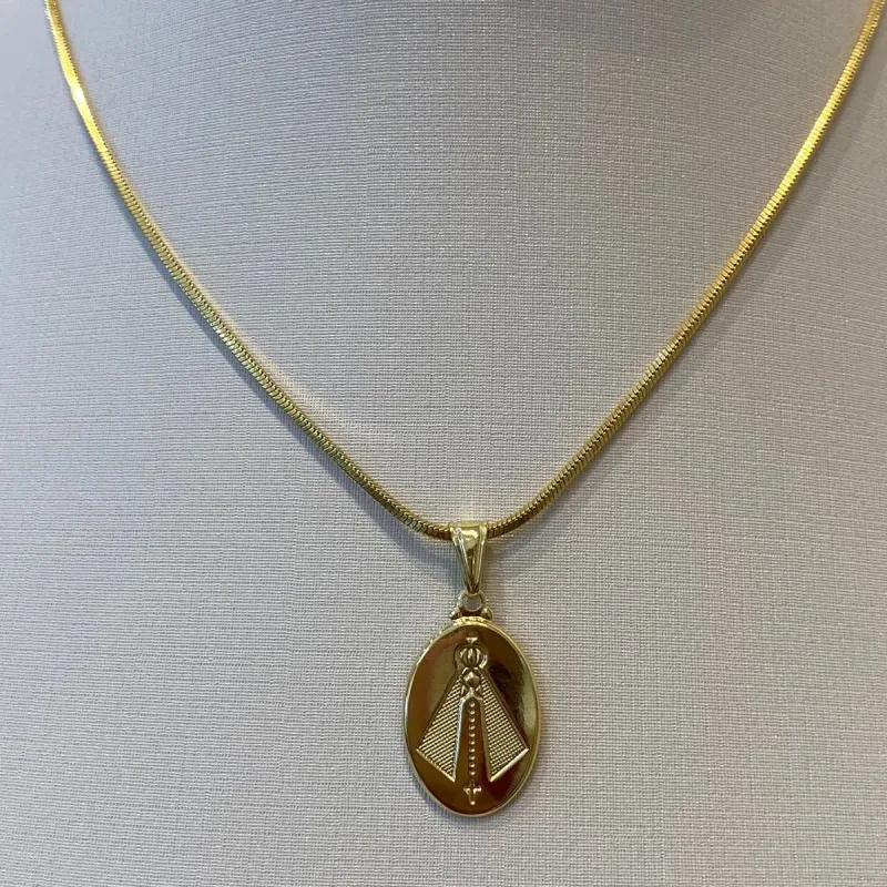 PINGENTE MEDALHA NOSSA SRA APARECIDA OVAL