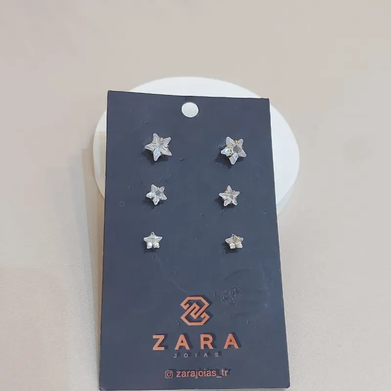 TRIO ESTRELAS ZIRCÔNIAS