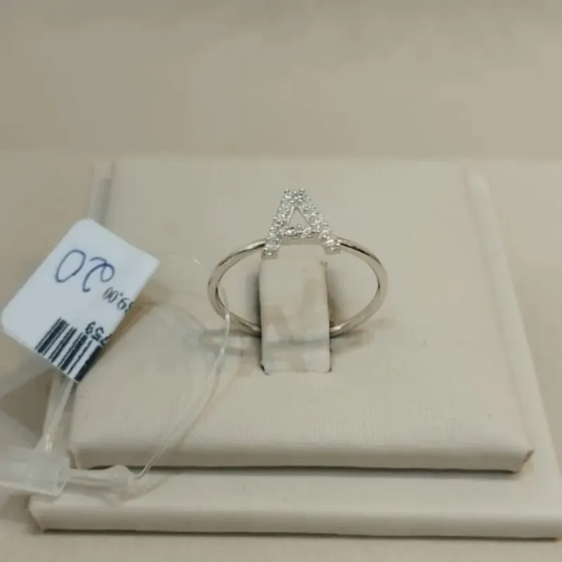 ANEL PRATA INICIAL CRAVEJADA A
