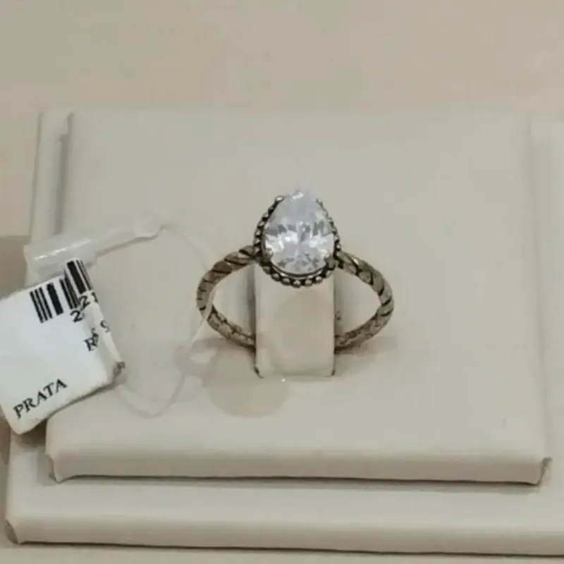 ANEL PRATA ZIRCÔNIA GOTA