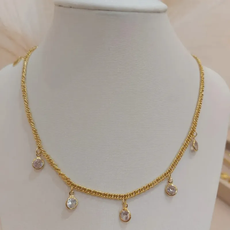 CHOKER GRUMET E ZIRCÔNIAS