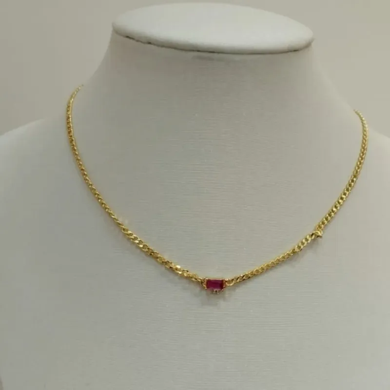 CHOKER GRUMET FUCSIA TROPICAL