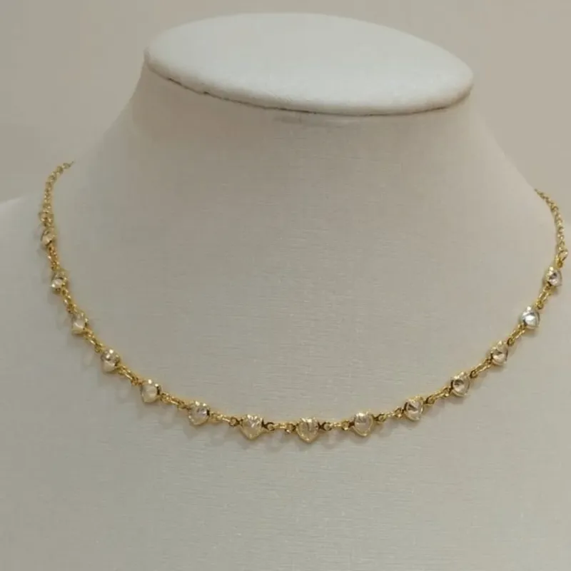 CHOKER ZIRCONIAS CORAÇÕES CRISTAIS