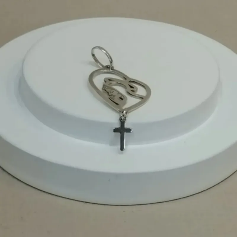 PINGENTE PRATA NOSSA SENHORA E CRUZ
