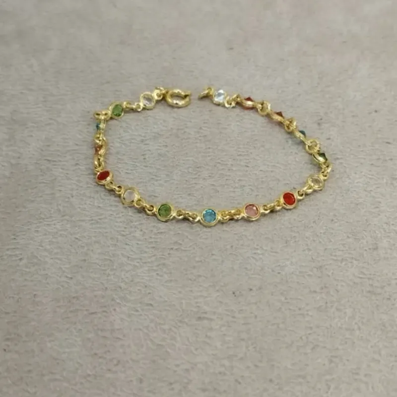 PULSEIRA INFANTIL ZIRCONIAS COLORIDAS