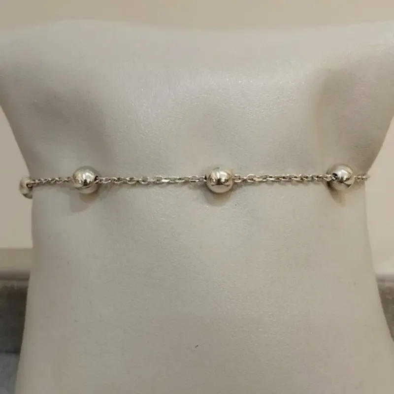 PULSEIRA PRATA BOLINHAS