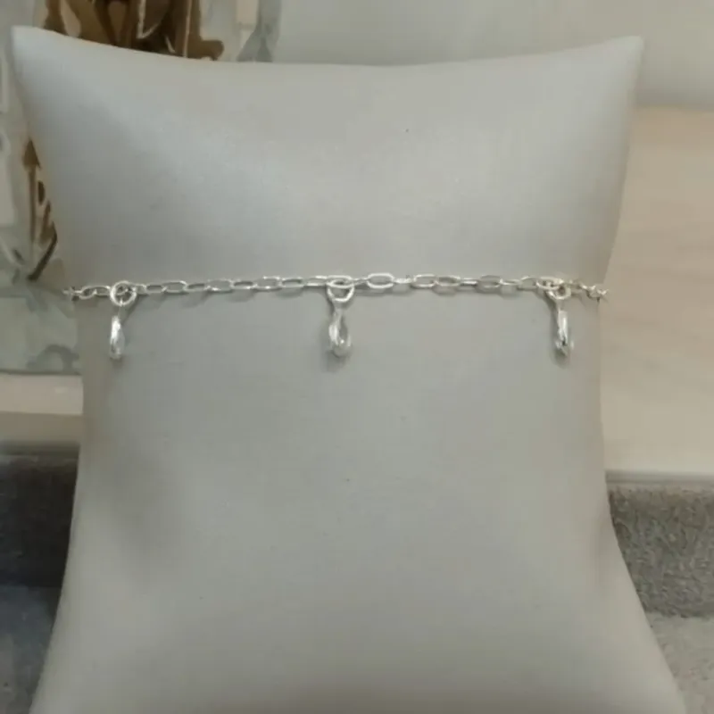 PULSEIRA PRATA GOTAS ZIRCÔNIAS