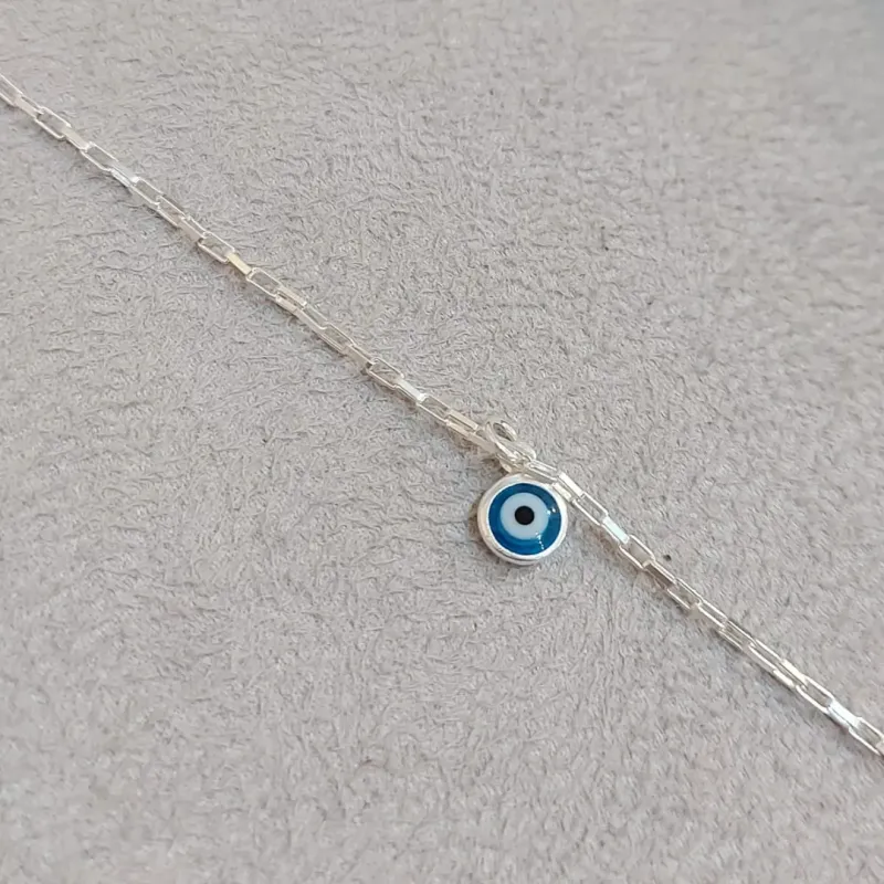 TORNOZELEIRA PRATA CARTIER OLHO GREGO