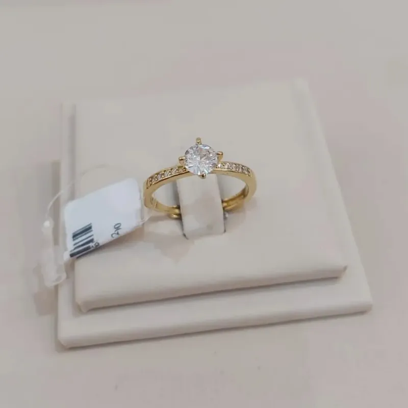 ANEL SOLITÁRIO CRAVEJADO ZIRCONIA GRANDE