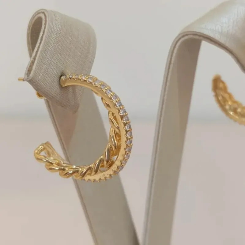 ARGOLA CORRENTE E ZIRCÔNIAS