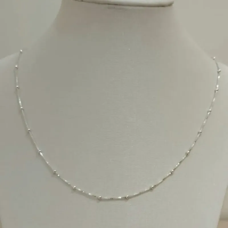 CHOKER PRATA VENEZIANA E BOLINHAS