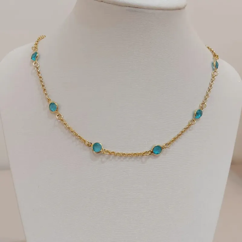 CHOKER ZIRCÔNIAS AZUIS