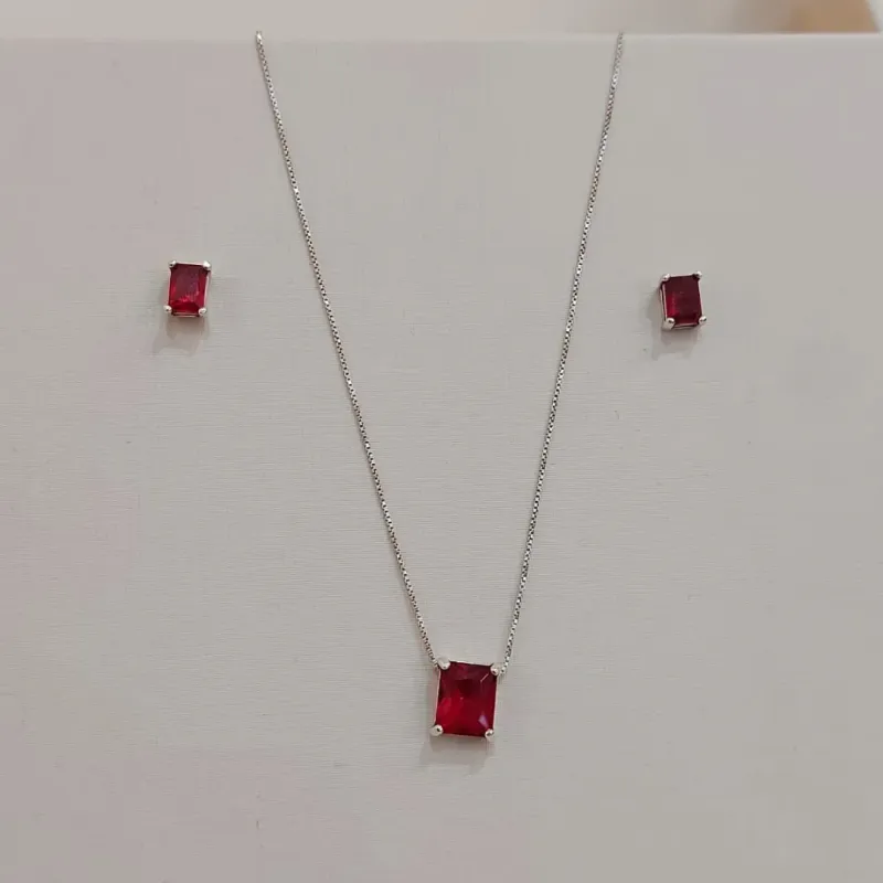 CONJUNTO PRATA RETÂNGULO