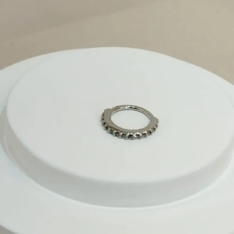 PIERCING ARGOLA 8MM ZIRCONIA FRONTAL COM BORDA