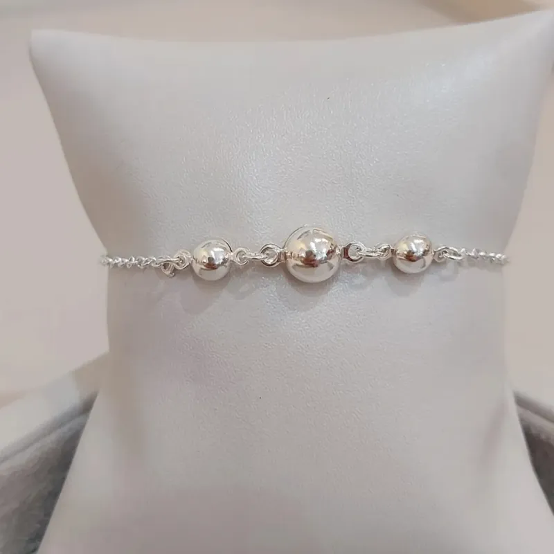 PULSEIRA PRATA 3 BOLAS