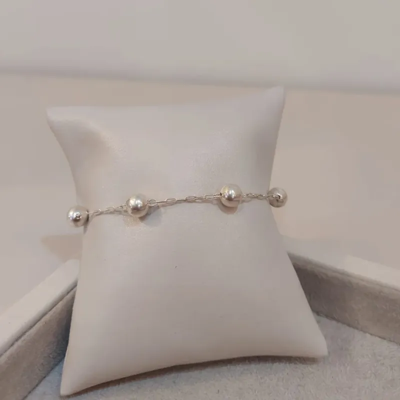PULSEIRA PRATA BOLINHAS G