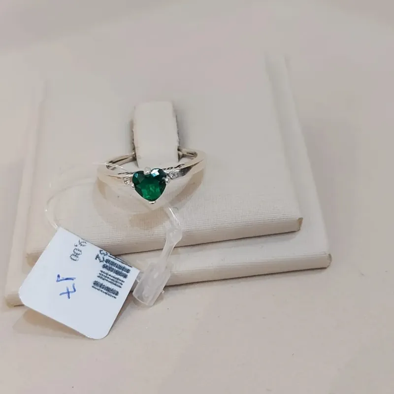 ANEL PRATA YOU & ME VERDE TAMANHO 17
