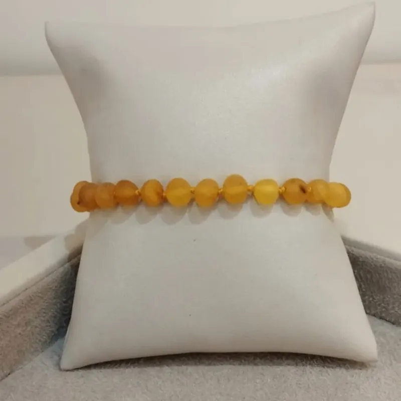 PULSEIRA ÂMBAR REGULÁVEL BARROCO MEL NÃO POLIDO 21CM