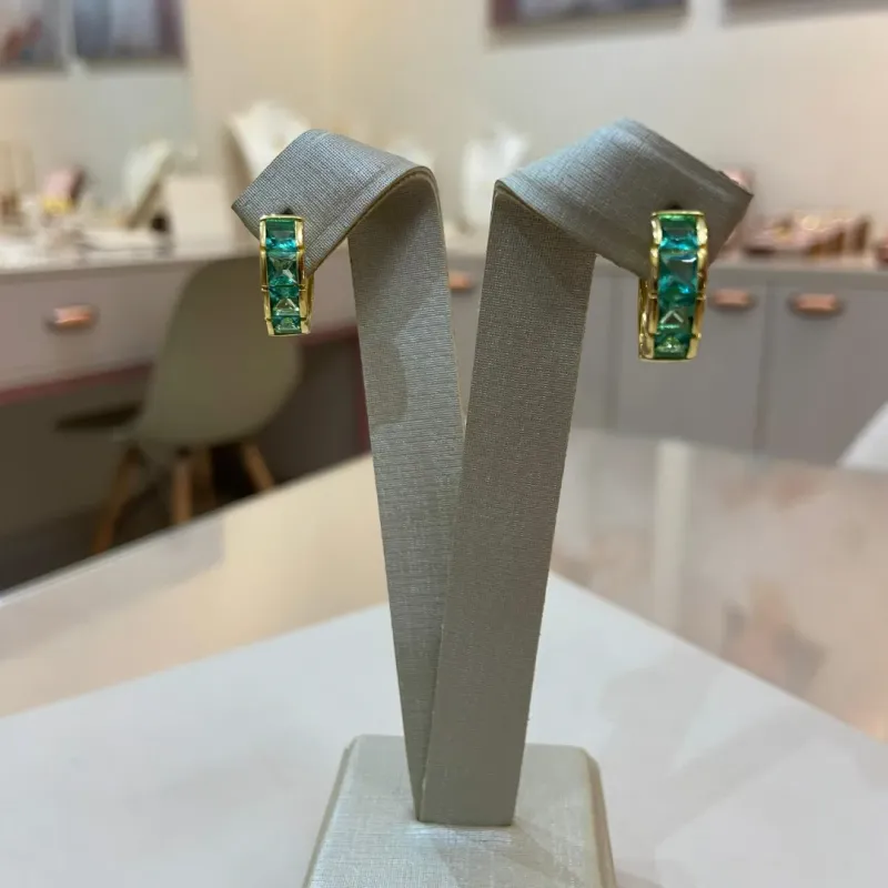 ARGOLA ZIRCONIAS QUADRADAS COLORS