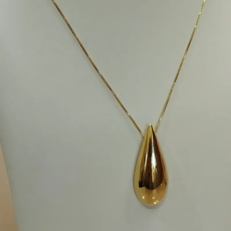 COLAR VENEZIANA COM PINGENTE GOTA ALONGADA