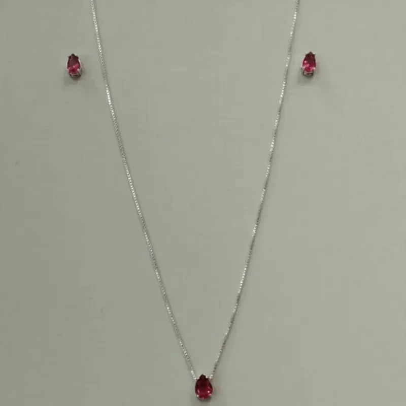 CONJUNTO PRATA GOTA PINK