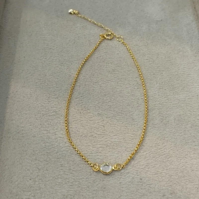 TORNOZELEIRA ZIRCONIA BRANCA