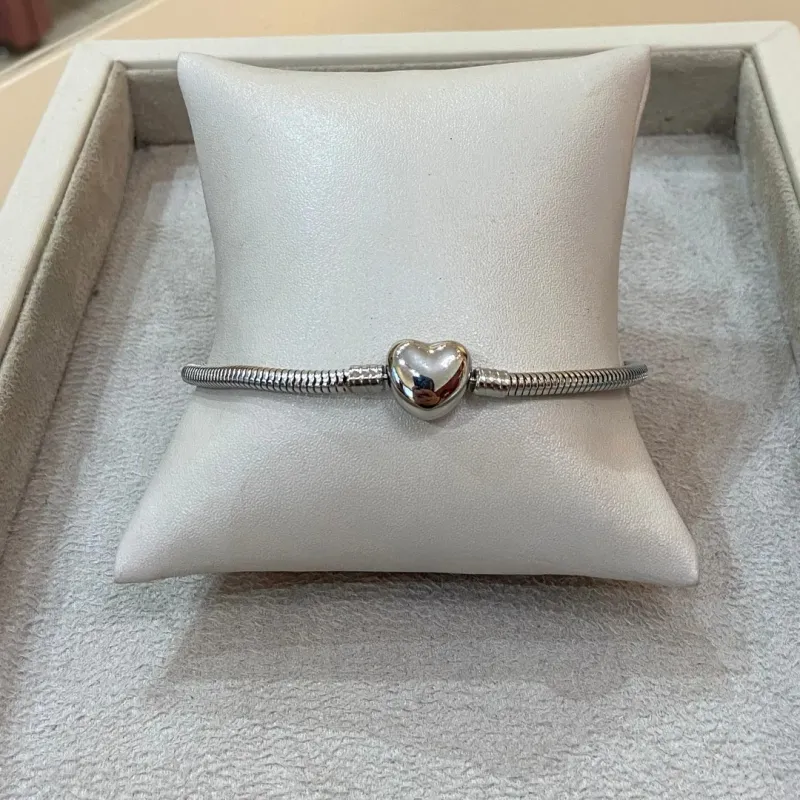 PULSEIRA AÇO PANDORA 21CM FECHO CORAÇÃO
