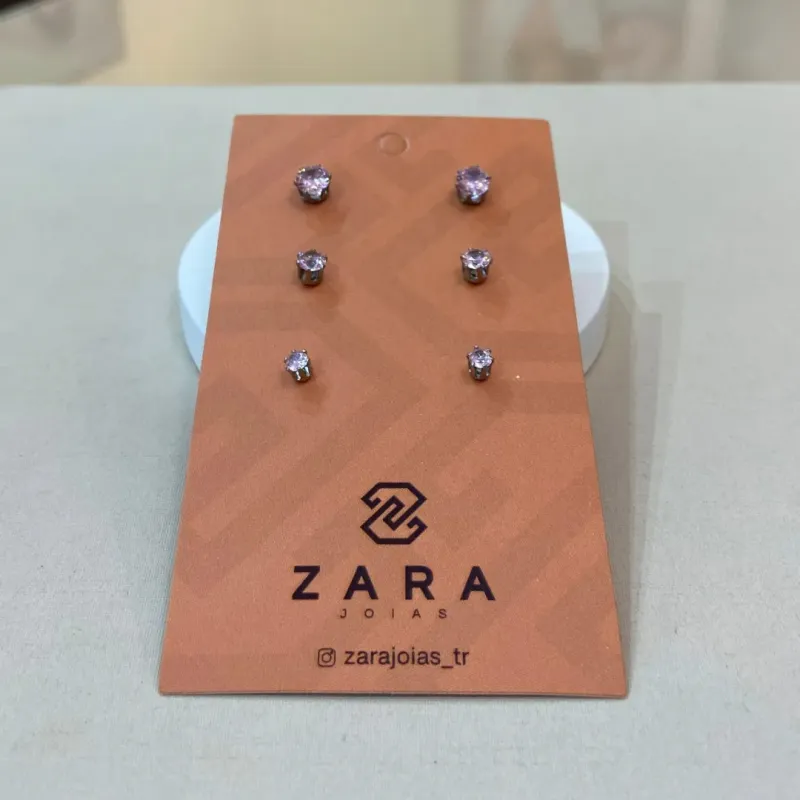 TRIO AÇO ZIRCÔNIA ROSA