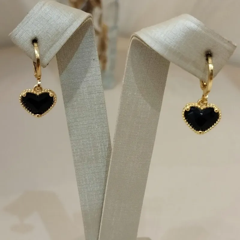 ARGOLA CORAÇÃO PRETO