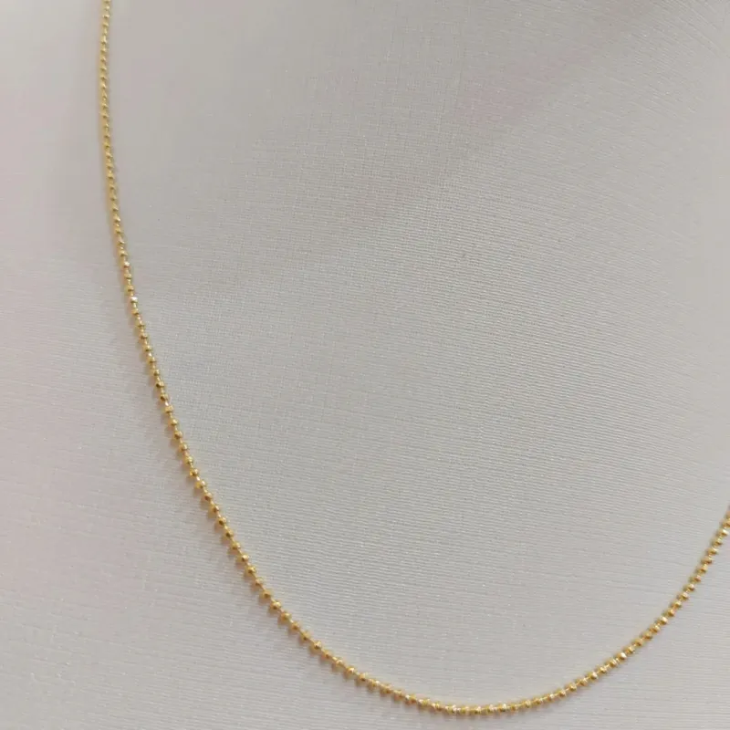 CORRENTE BOLINHAS DIAMANTADAS 1.2MM 45CM