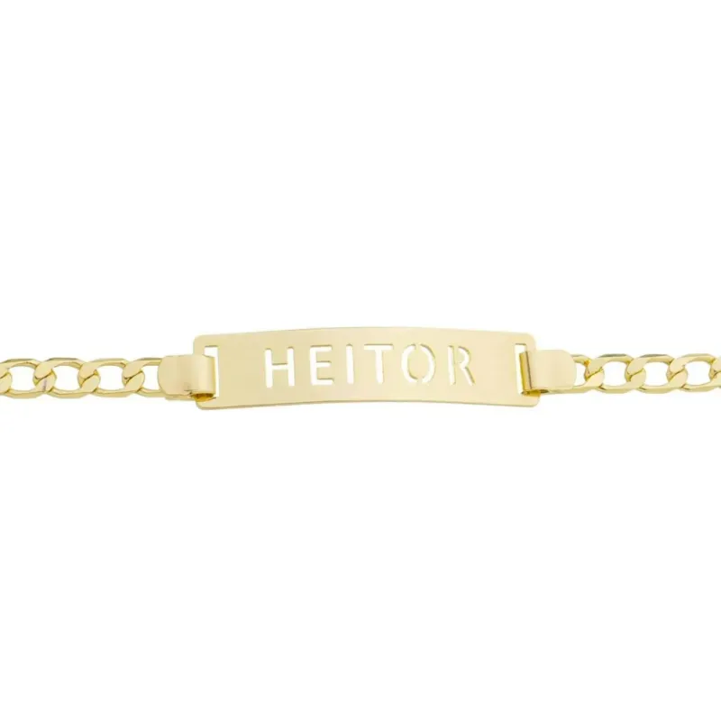 PULSEIRA INFANTIL GRUMET COM PLAQUINHA VAZADA (11CM)