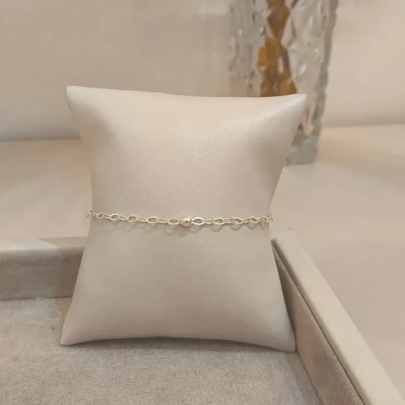 PULSEIRA PRATA BOLINHA NO CENTRO