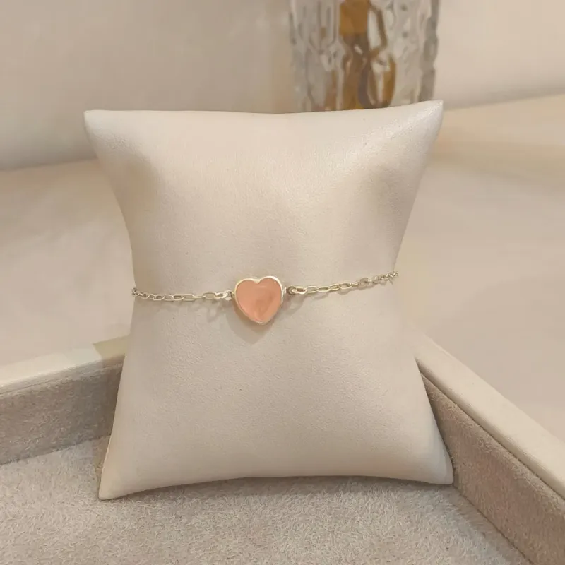 PULSEIRA PRATA CORAÇÃO ROSÊ