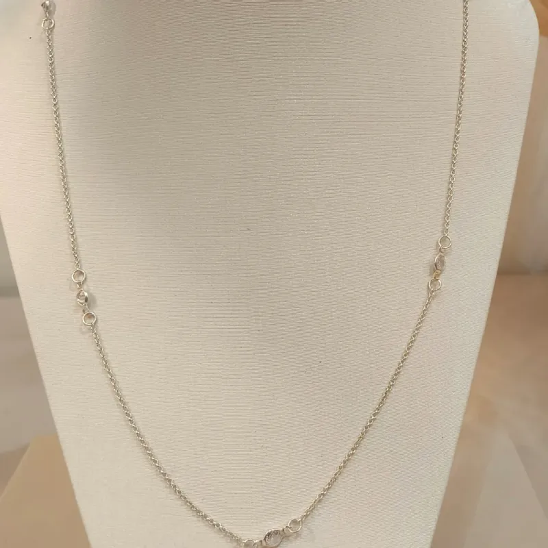COLAR PRATA COM ZIRCONIAS 50CM