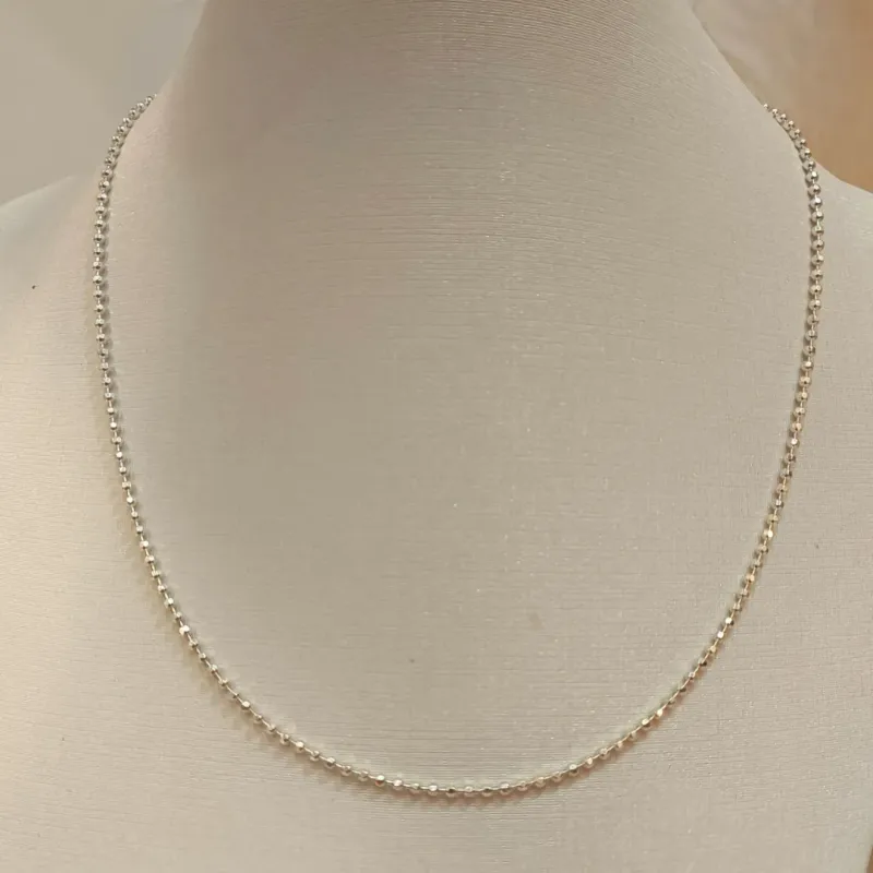 CORRENTE PRATA VENEZIANA E BOLINHAS 45CM