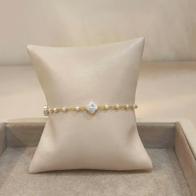 PULSEIRA TREVO VAN CLEEF PÉROLAS