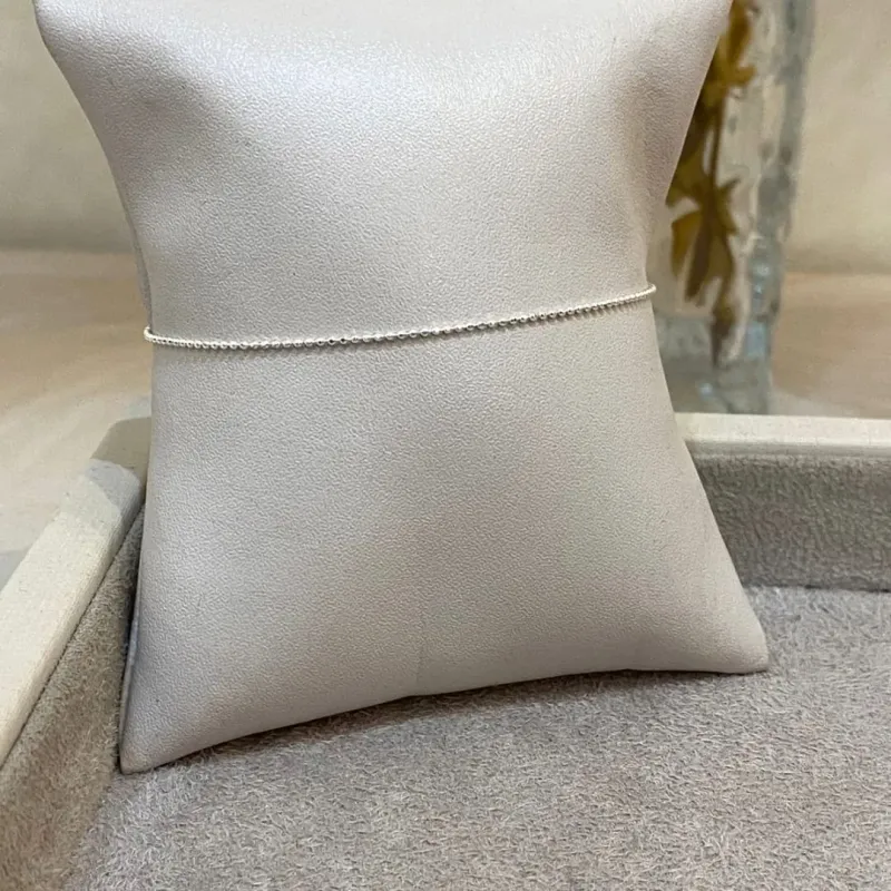 PULSEIRA PRATA BOLINHAS DIAMANTADAS 20CM