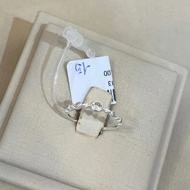 SOLITÁRIO PRATA ZIRCÔNIAS TAMANHO 15