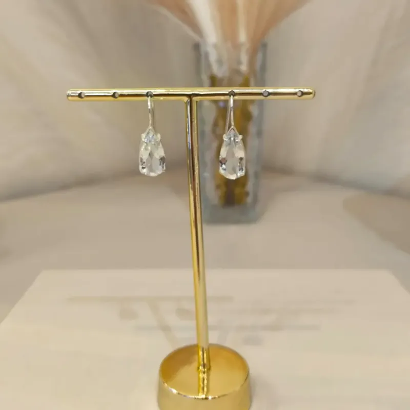 BRINCO PRATA GANCHO CRISTAL