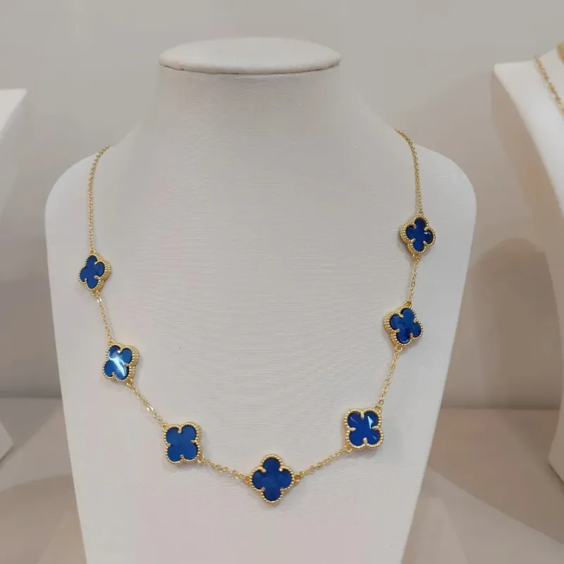 CHOKER 7 TREVOS AZUL