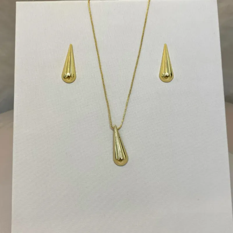 CONJUNTO GOTA ALONGADA FINA